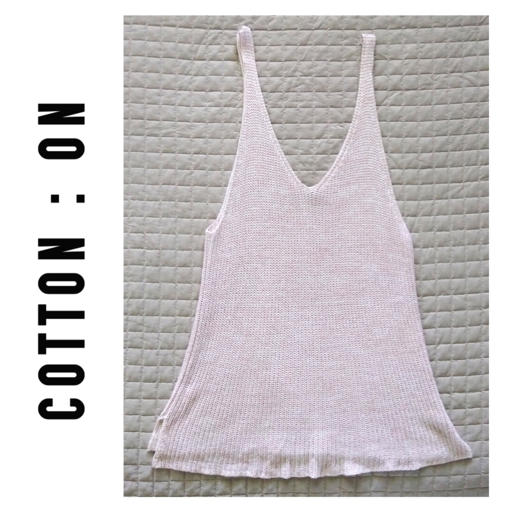 Cotton on knit cami tank top baby pink